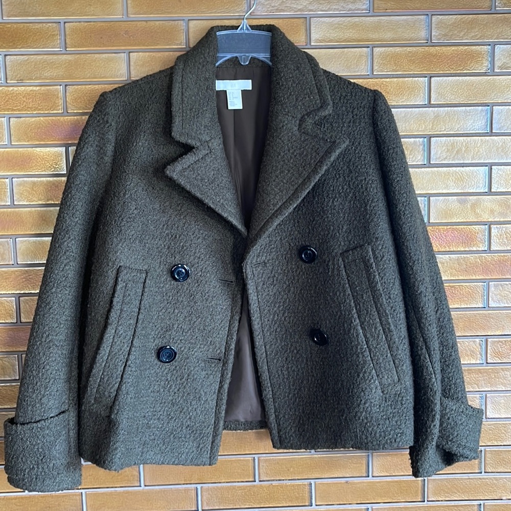 H&M Wool Blend Khaki Green Jacket